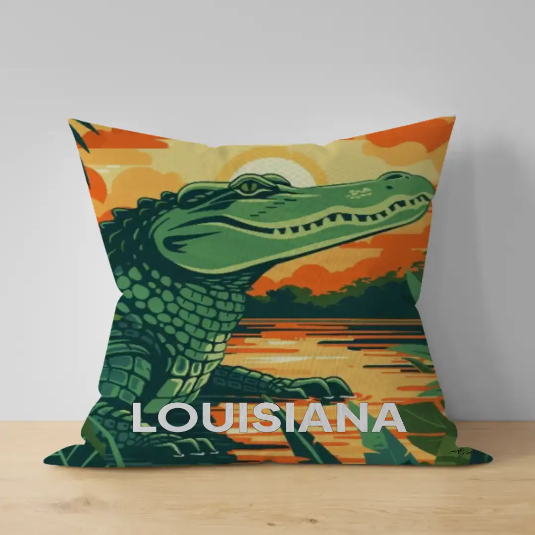 Pillow Louisiana crocodile