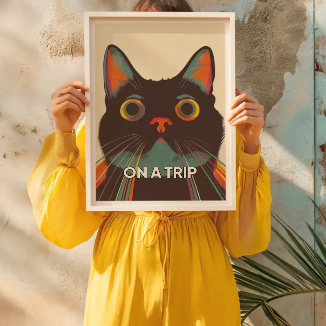 Poster cat looking high