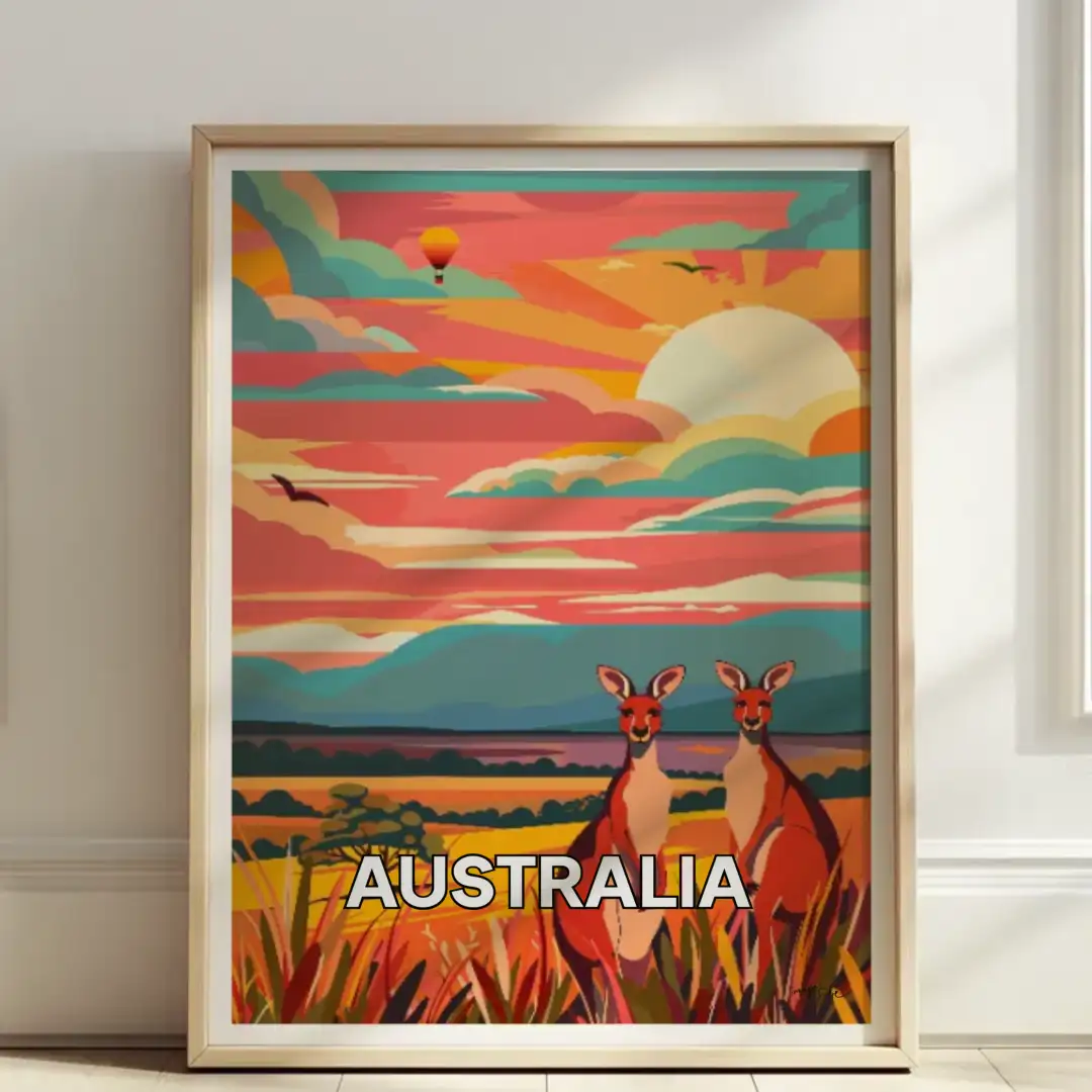 Poster Kangaroos in Australia