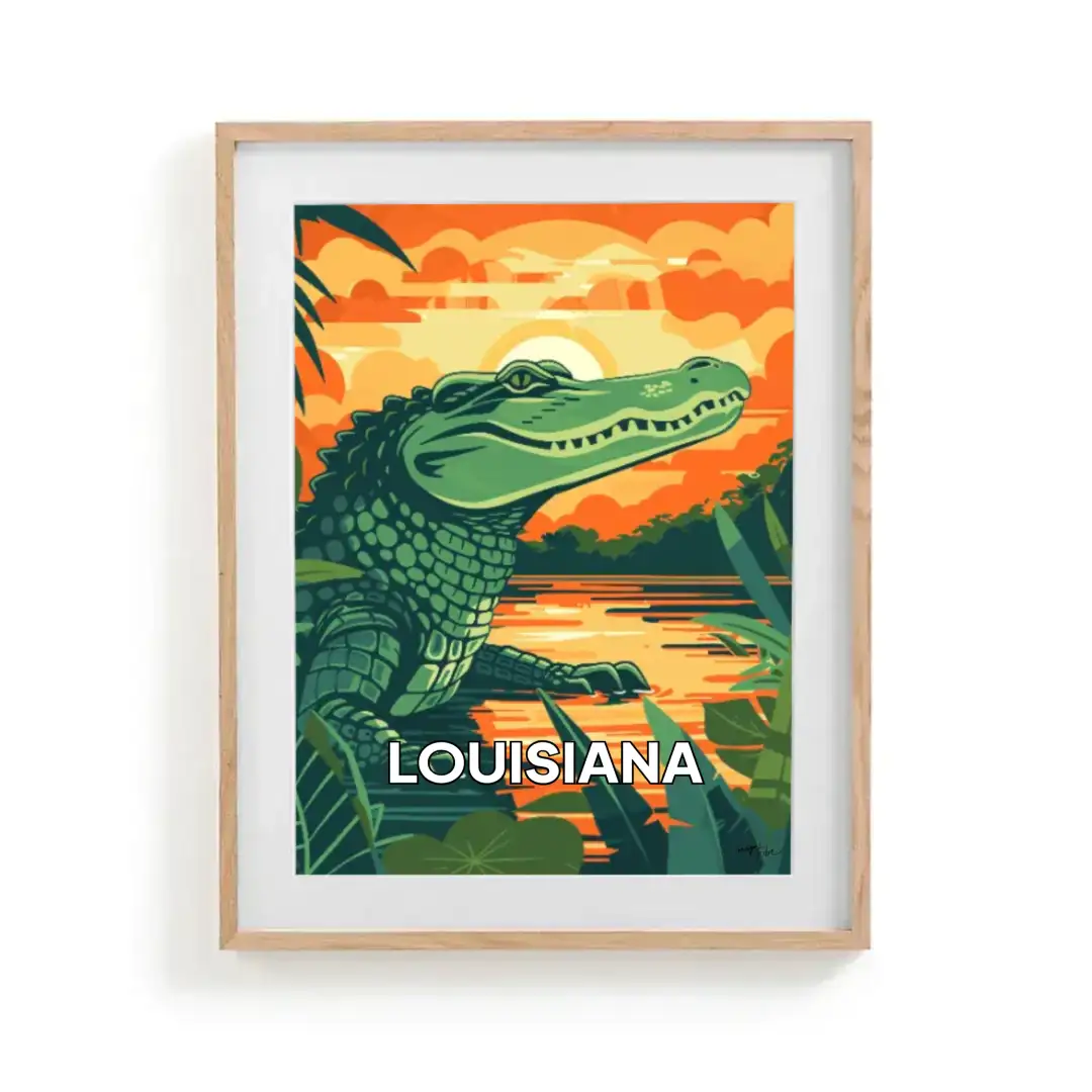 Poster Louisiana crocodile
