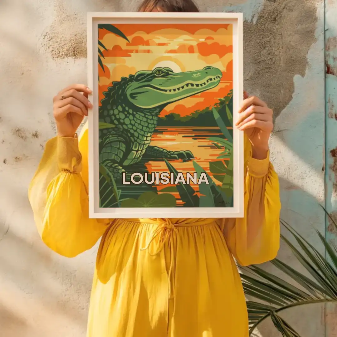 Poster Louisiana crocodile