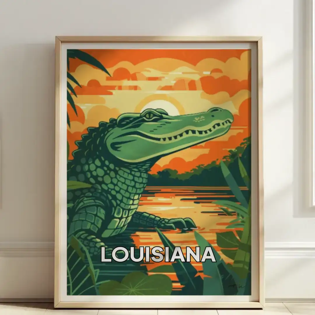 Poster Louisiana crocodile