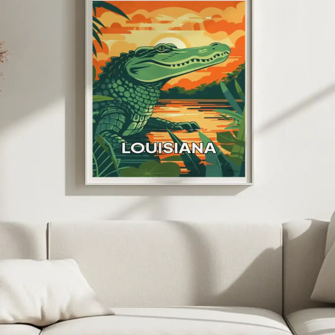 Poster Louisiana crocodile