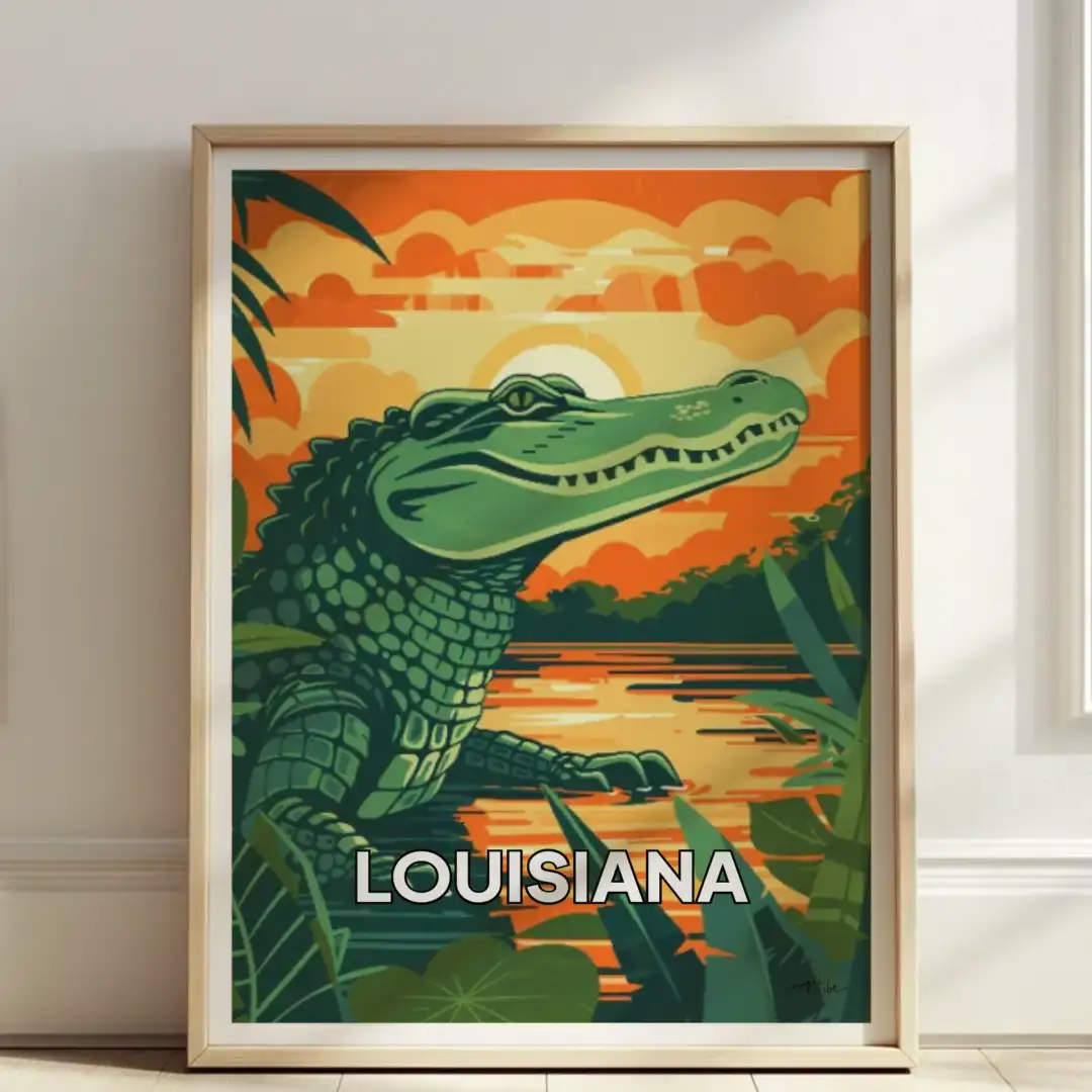 Poster Louisiana crocodile