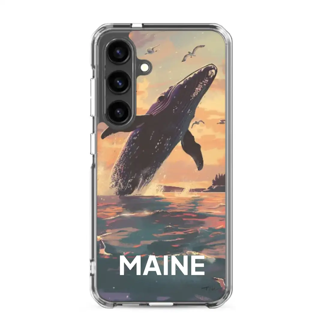 Samsung phone case Maine poster of Whale