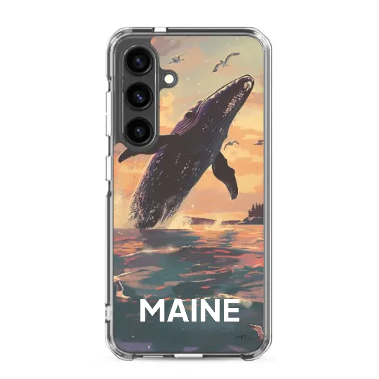 Samsung phone case Maine poster of Whale