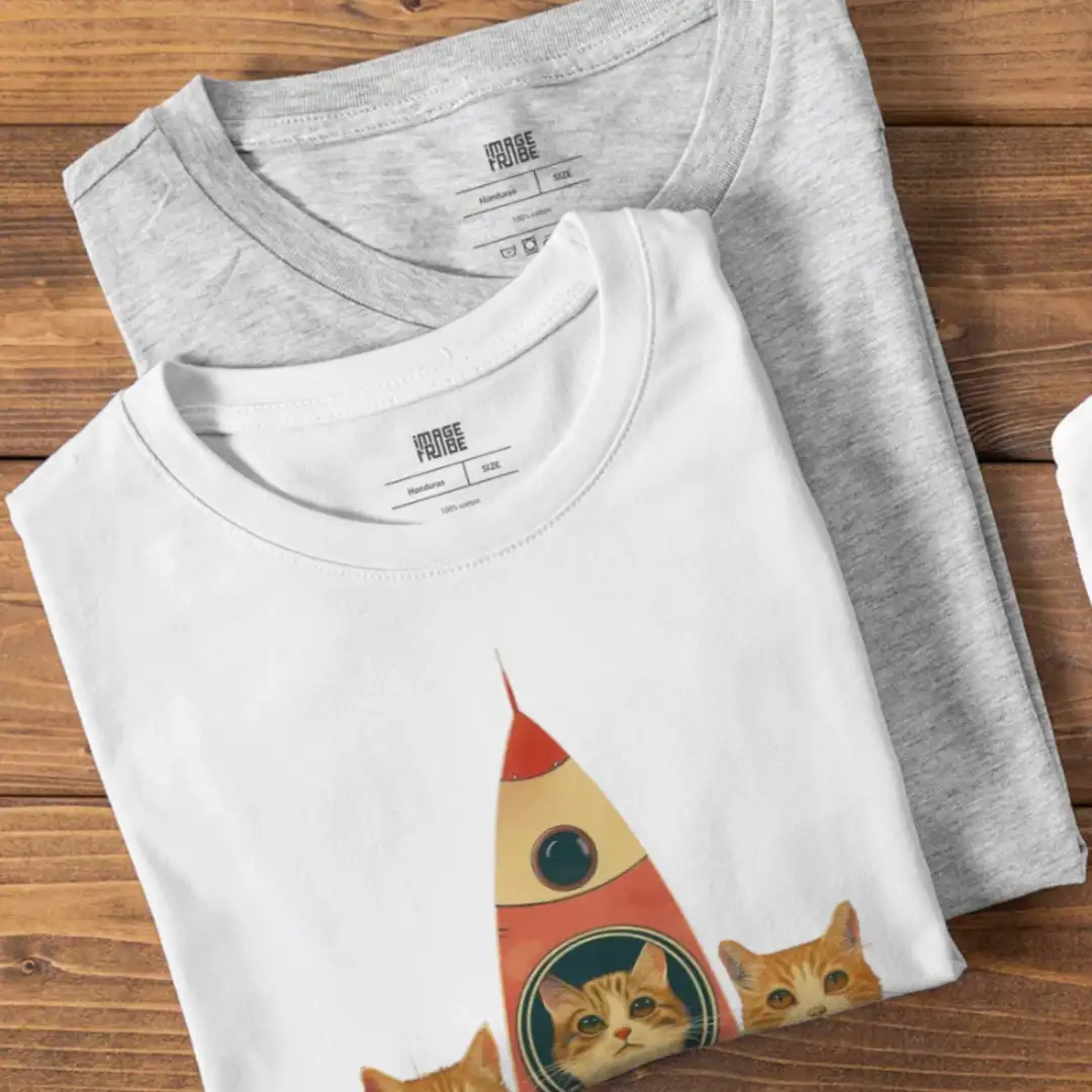Men's T-shirt Cats on the moon