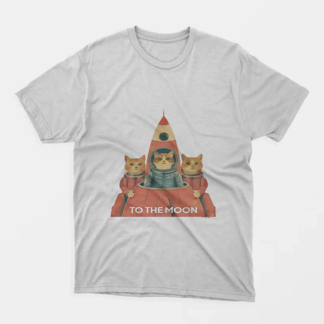 Men's T-shirt Cats on the moon