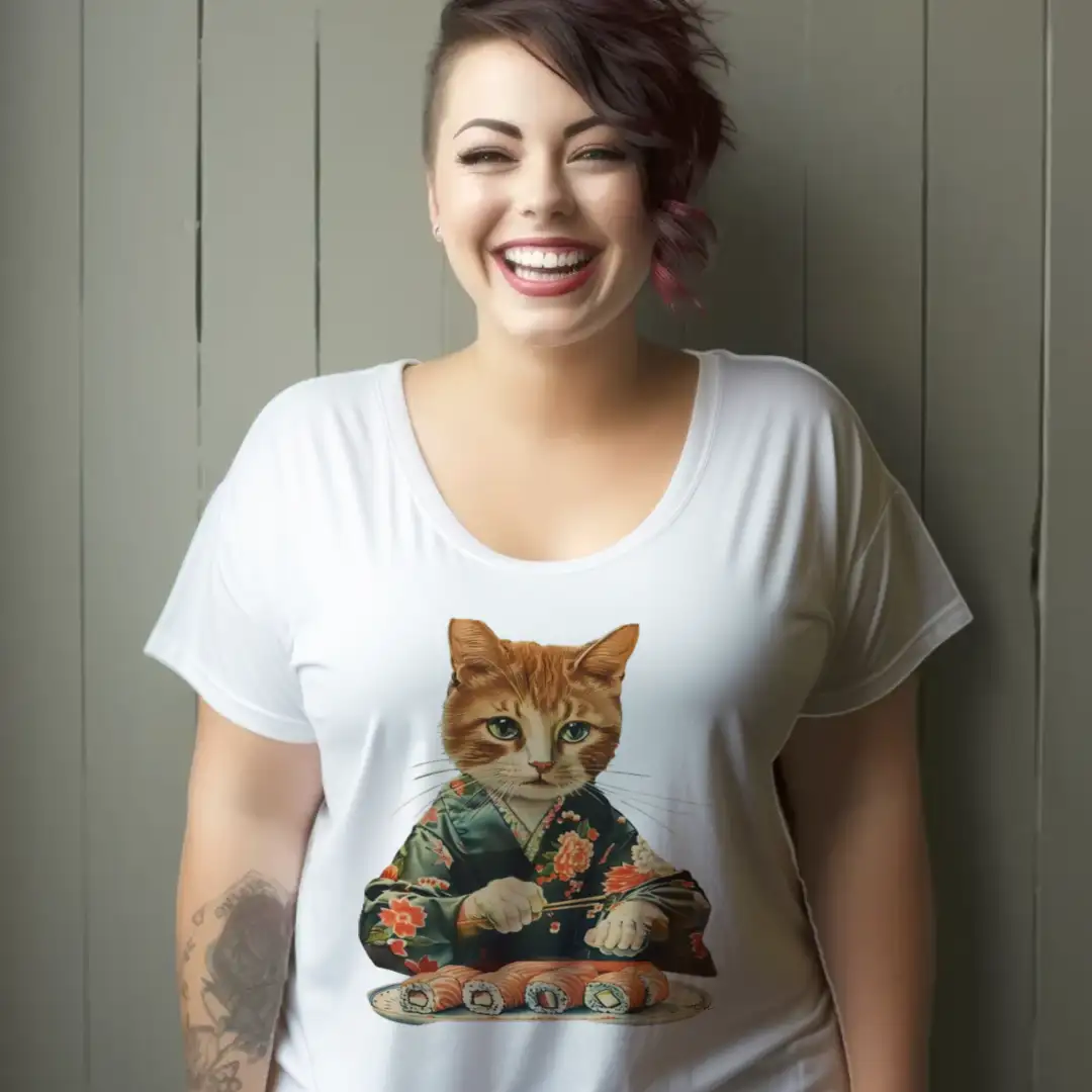 Women's T-shirt Sushi cat 2