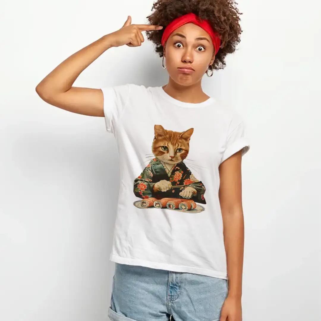 Women's T-shirt Sushi cat 2