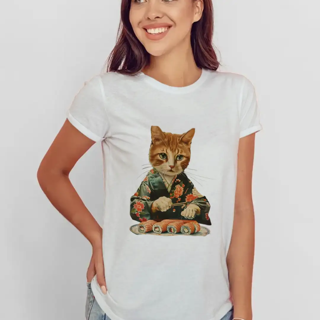 Women's T-shirt Sushi cat 2