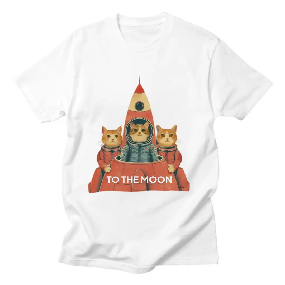 Women's T-shirt Cats on the moon