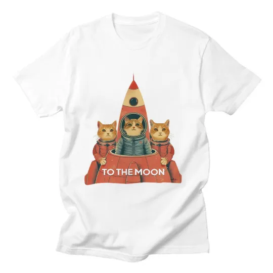 Women's T-shirt Cats on the moon