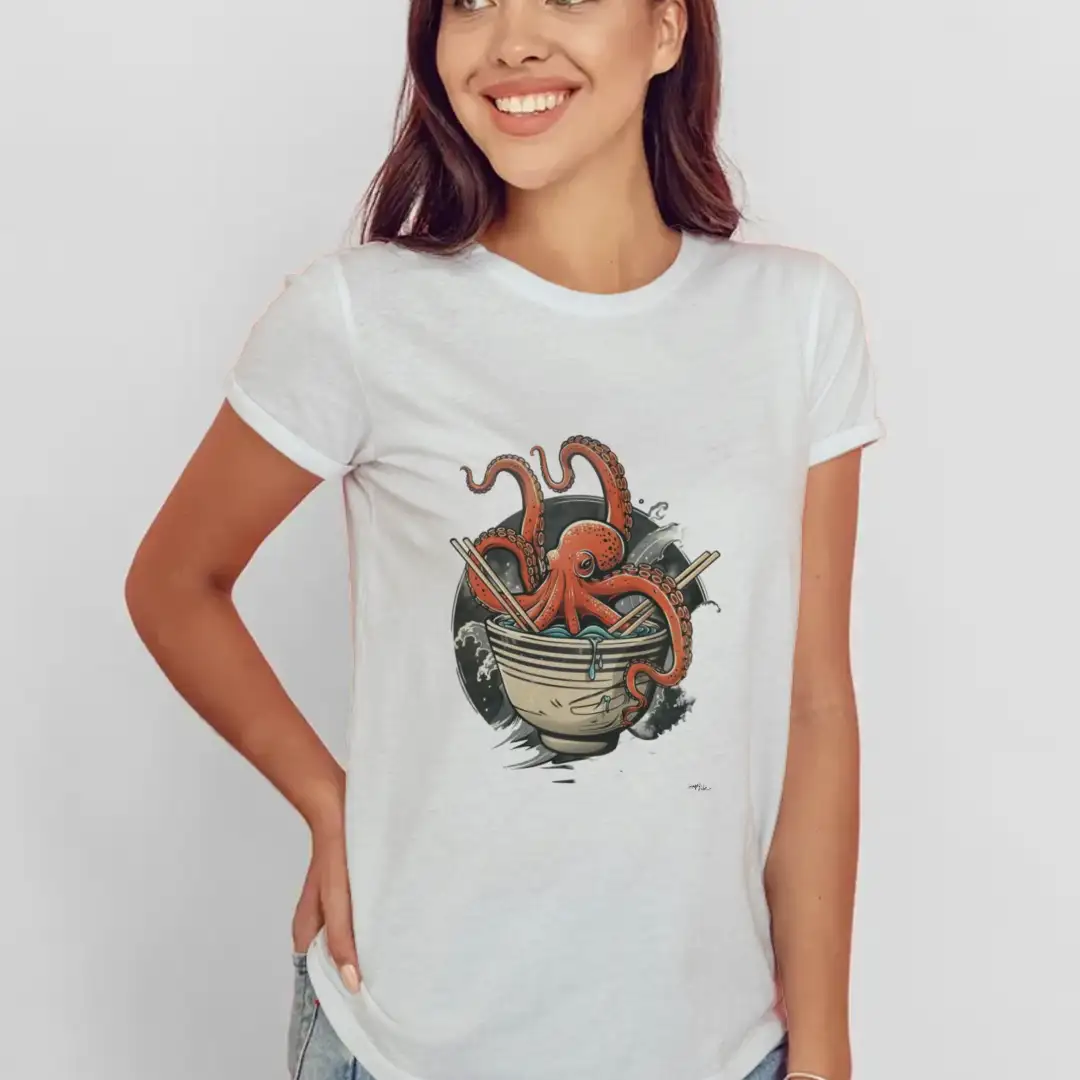 Women's T-shirt Octopus bowl