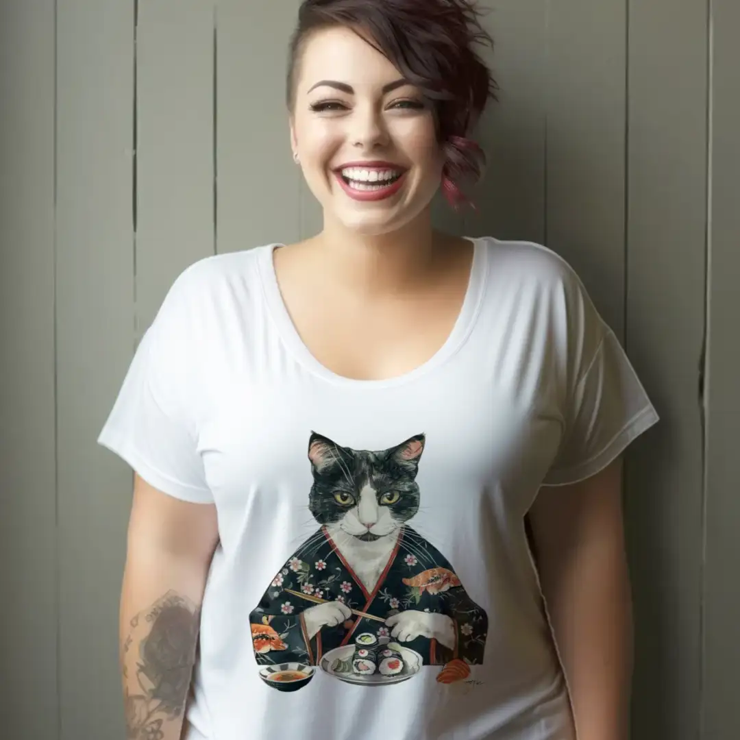 Women's T-shirt Sushi cat 1