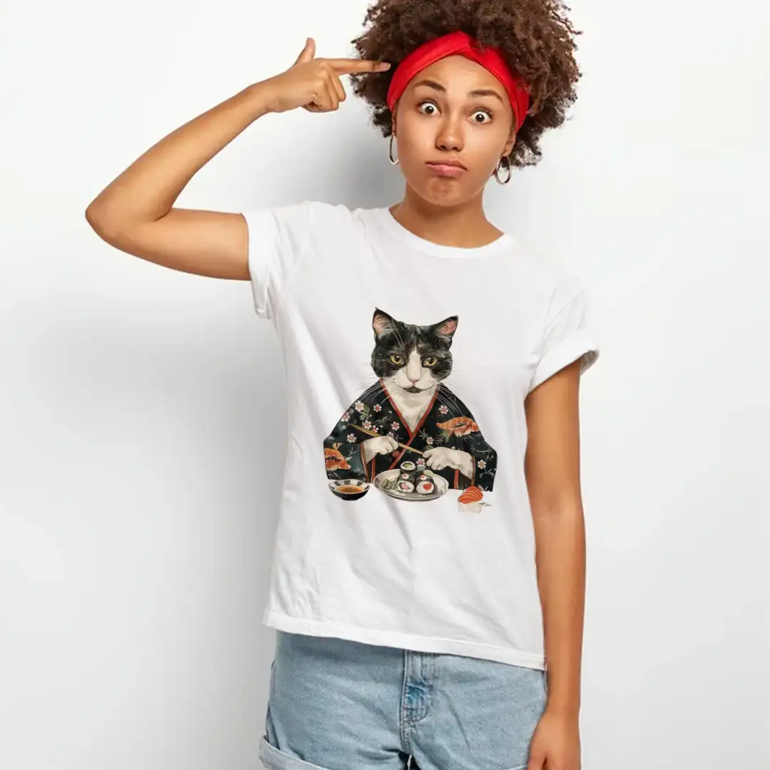 Women's T-shirt Sushi cat 1