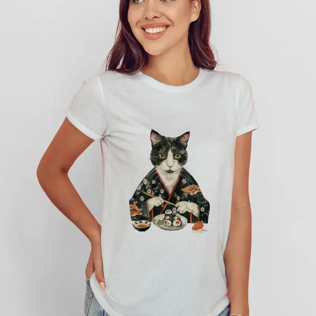 Women's T-shirt Sushi cat 1