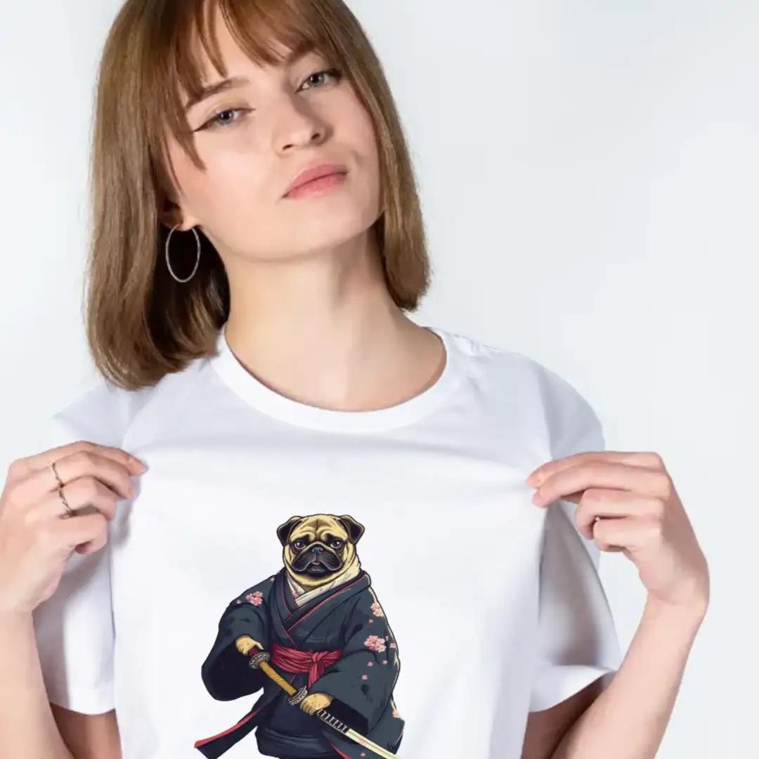 Women's T-shirt Samurai dog