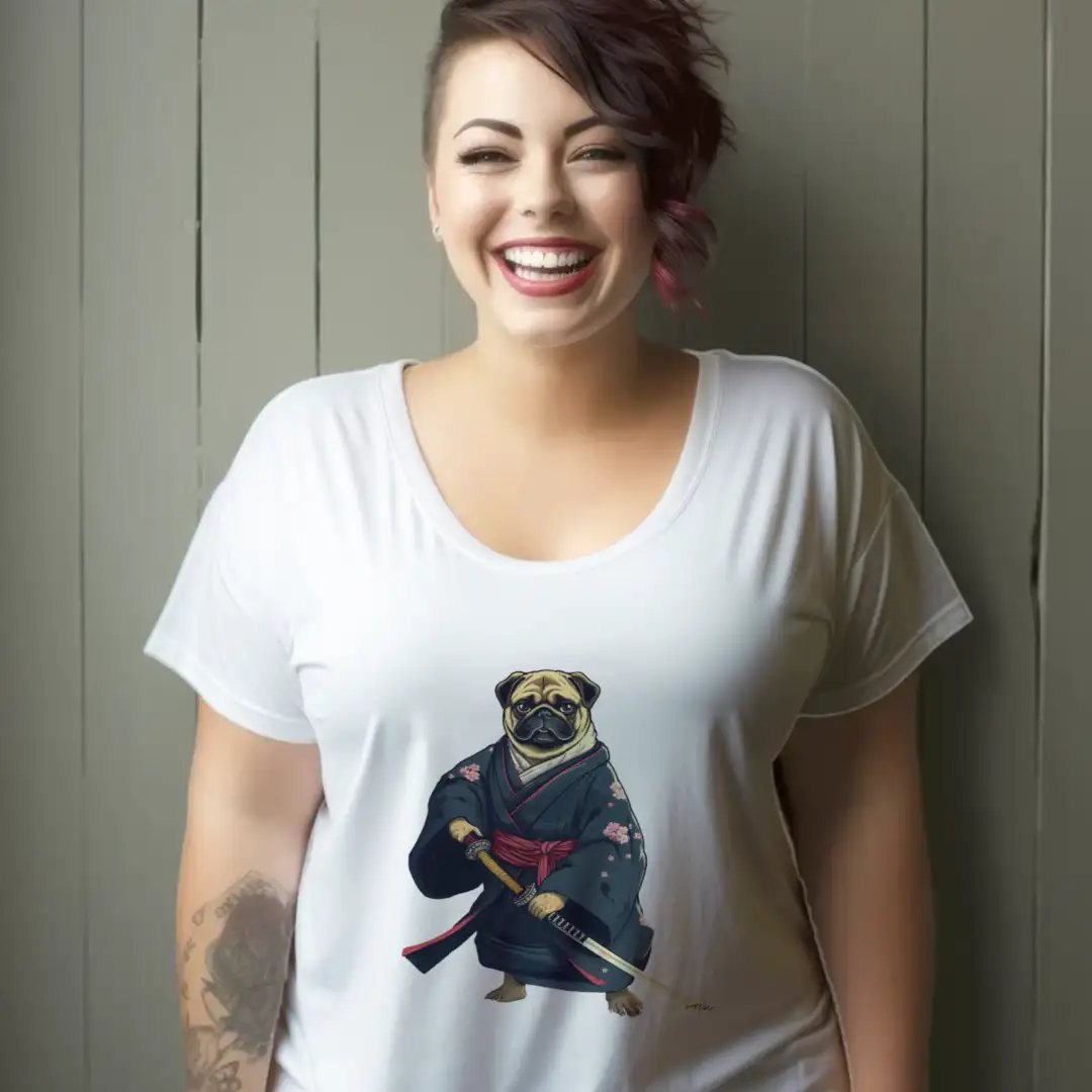 Women's T-shirt Samurai dog