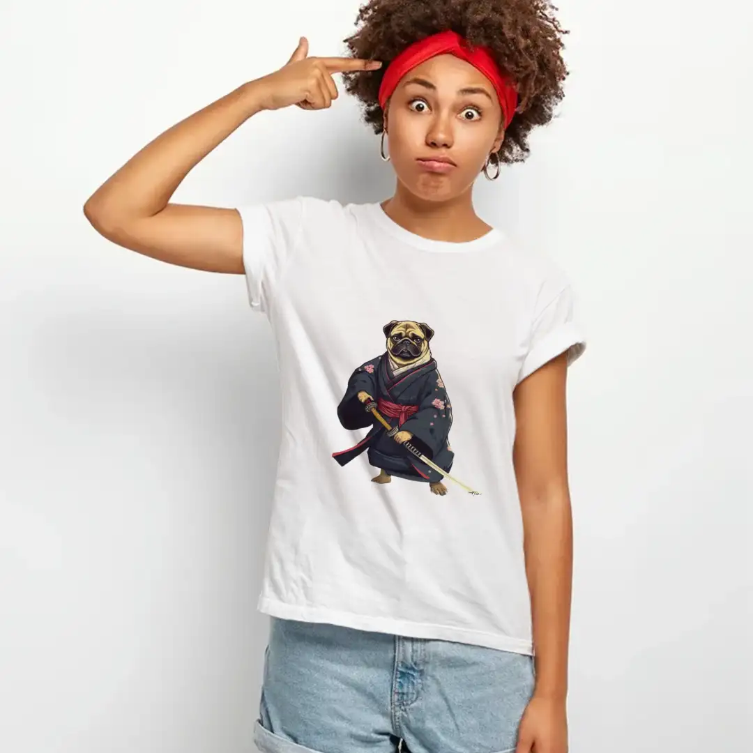 Women's T-shirt Samurai dog
