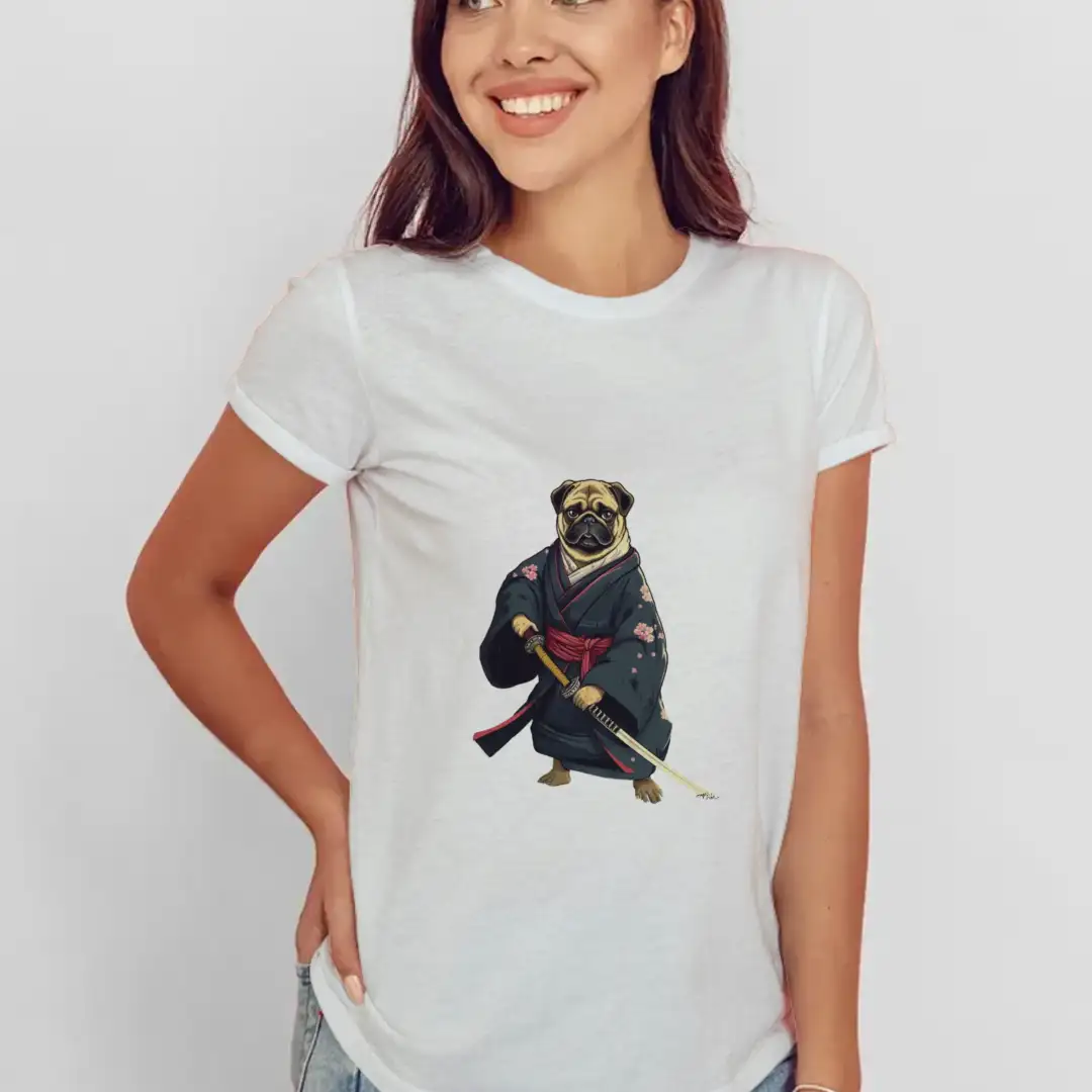 Women's T-shirt Samurai dog