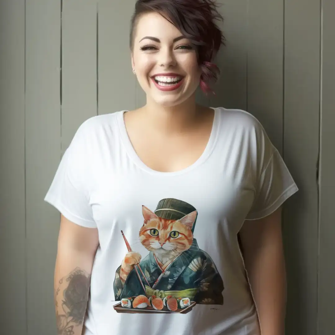 Women's T-shirt Sushi cat 3