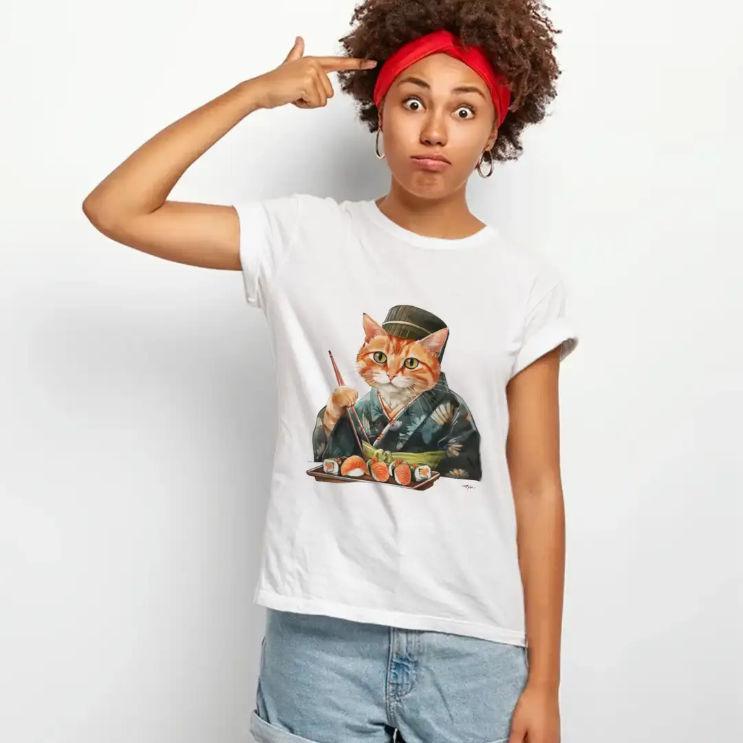 Women's T-shirt Sushi cat 3