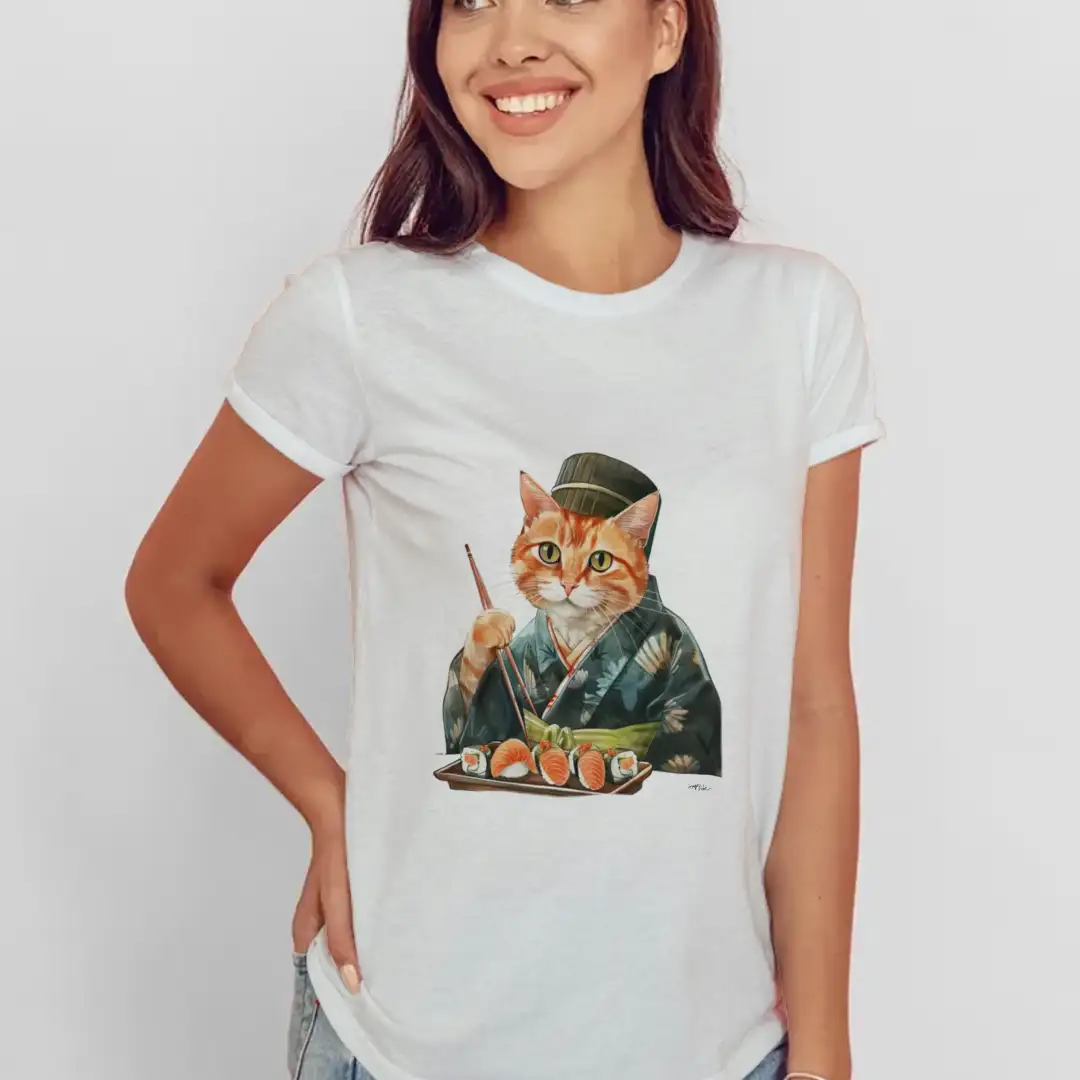 Women's T-shirt Sushi cat 3