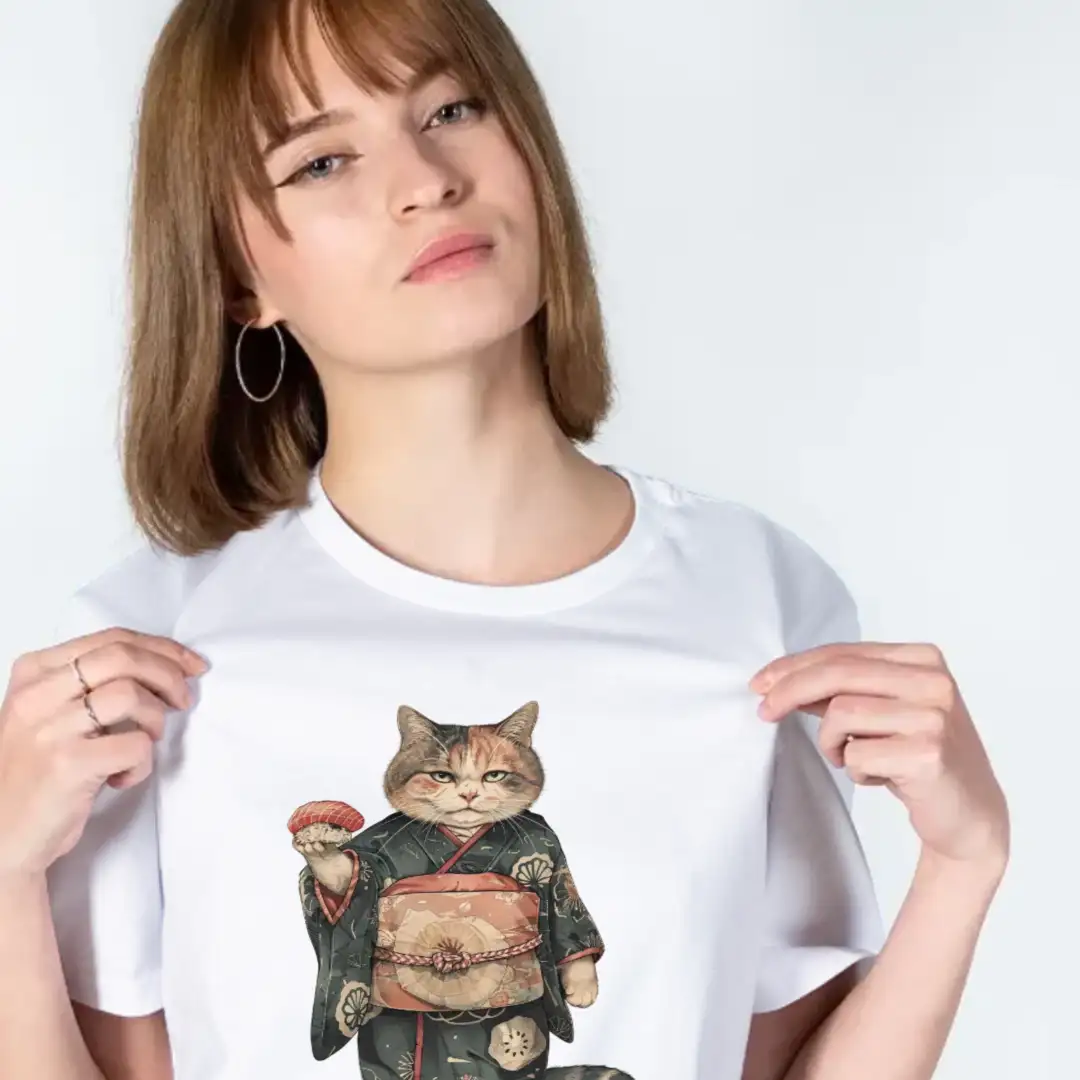 Women's T-shirt Sushi cat 4