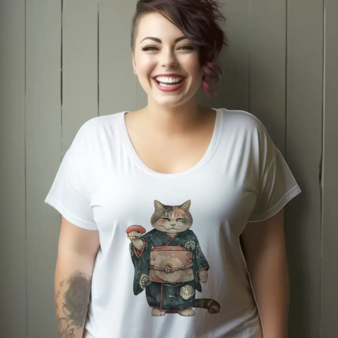 Women's T-shirt Sushi cat 4