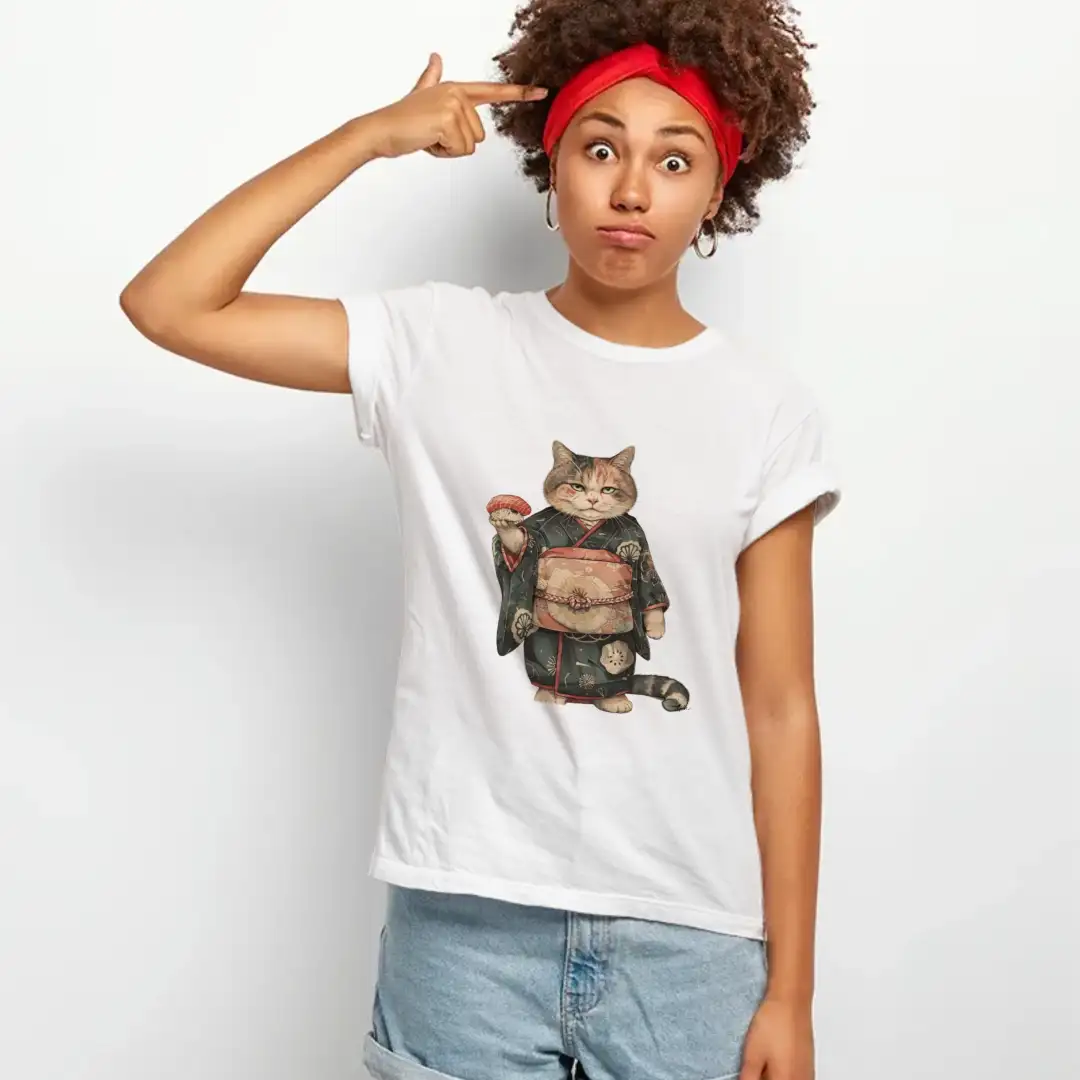 Women's T-shirt Sushi cat 4