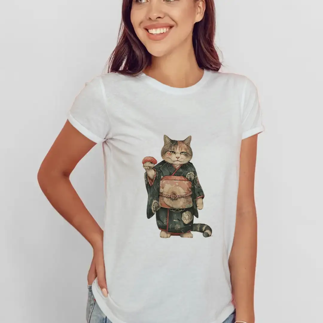 Women's T-shirt Sushi cat 4