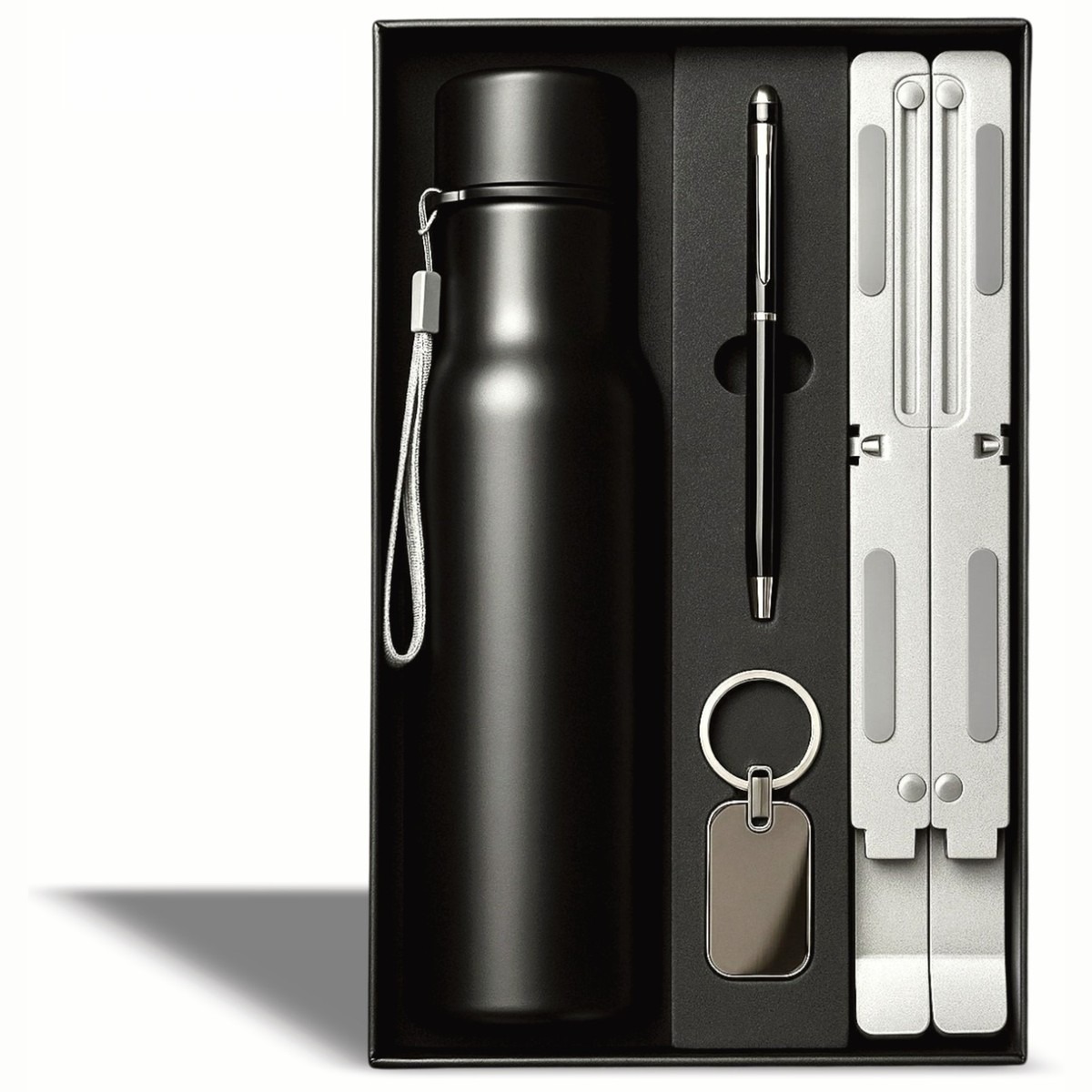 Bottle, Laptop Stand, Pen & Keychain Gift Set