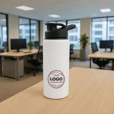 Sipper Steel Water Bottle - White