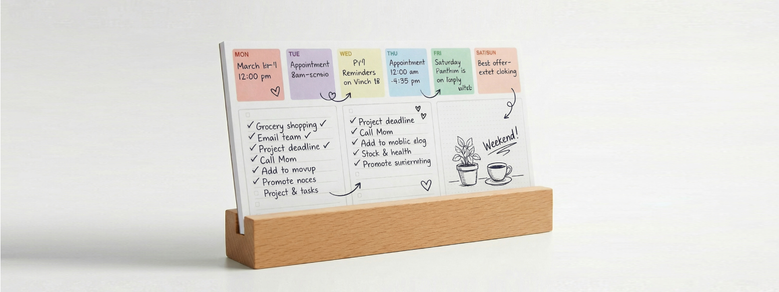 Custom weekly planner printed in Lebanon featuring durable materials and a minimal, organized layout.