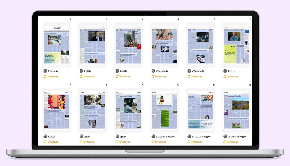 The test edition after articles are placed