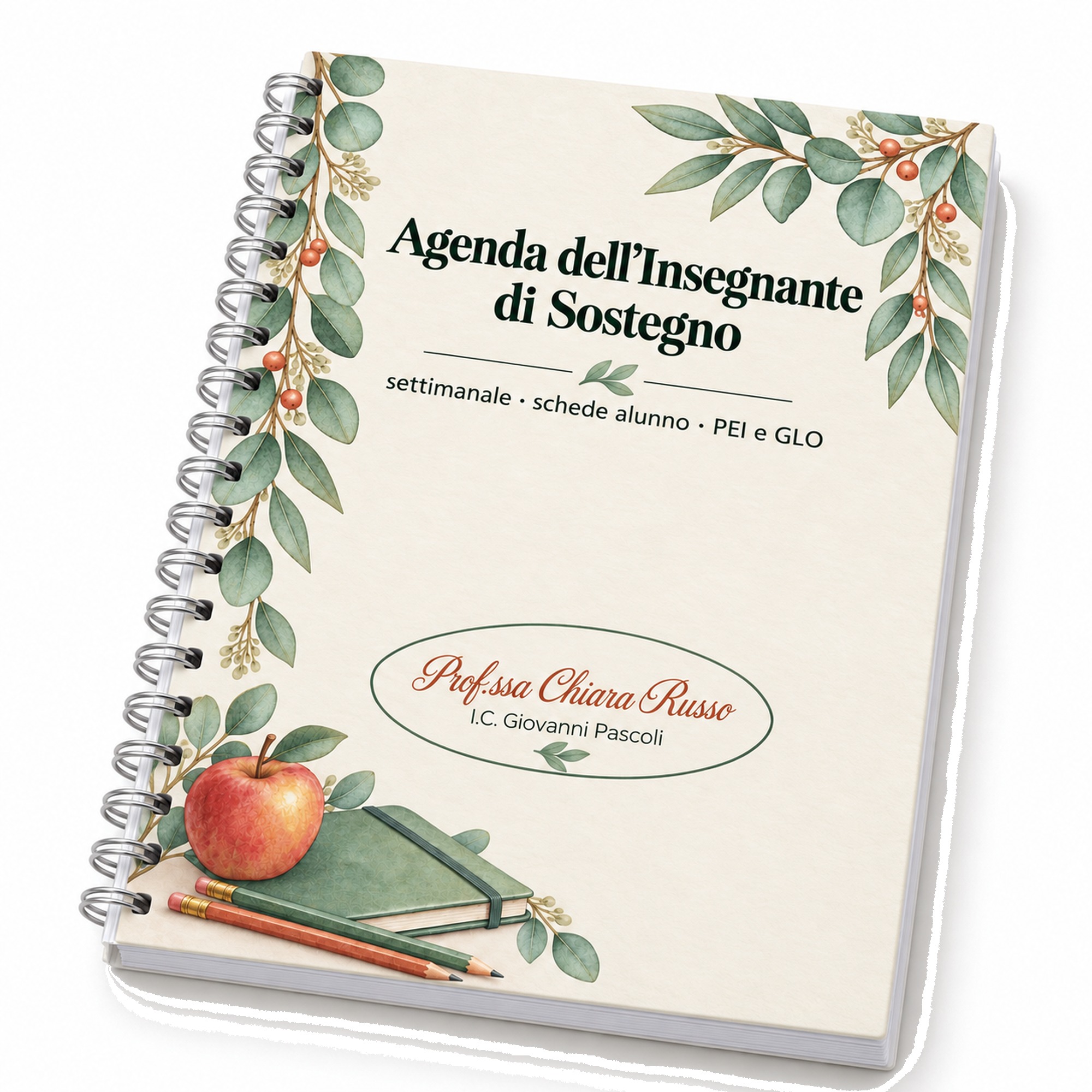 Agenda dell'Insegnante di Sostegno personalizzata A5