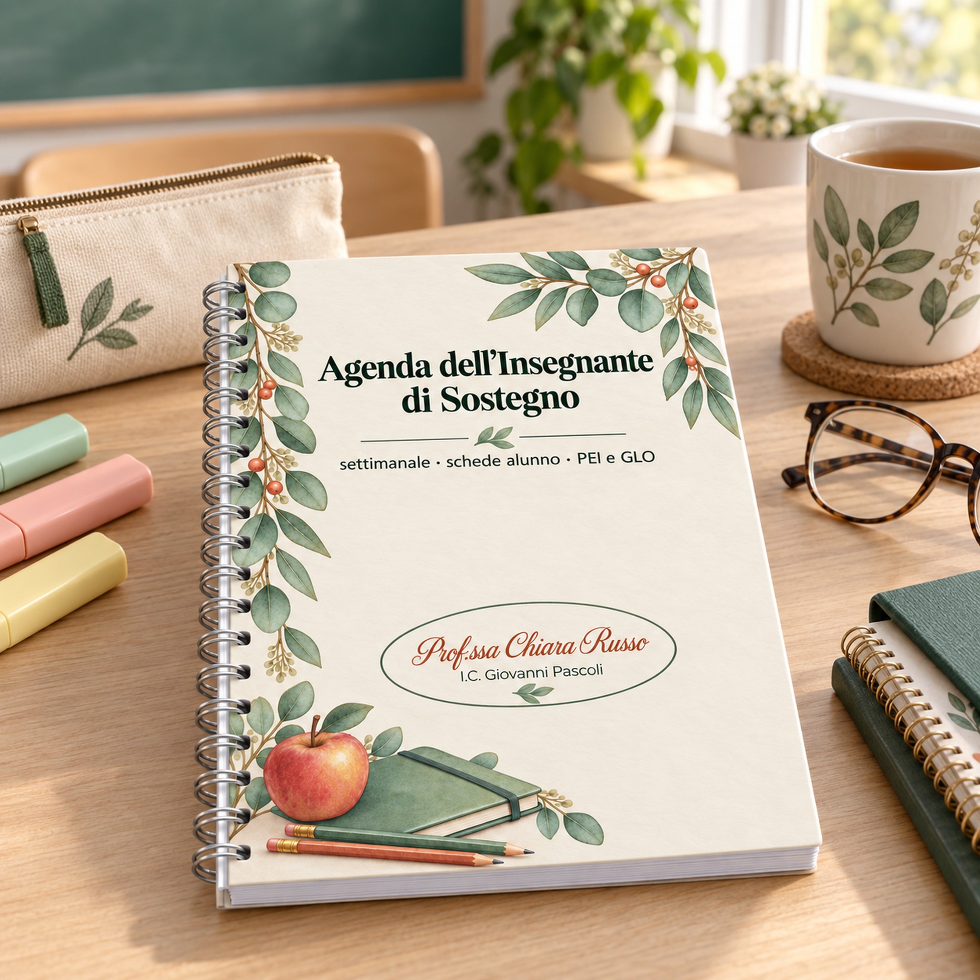 Agenda dell'Insegnante di Sostegno personalizzata A5 — 2