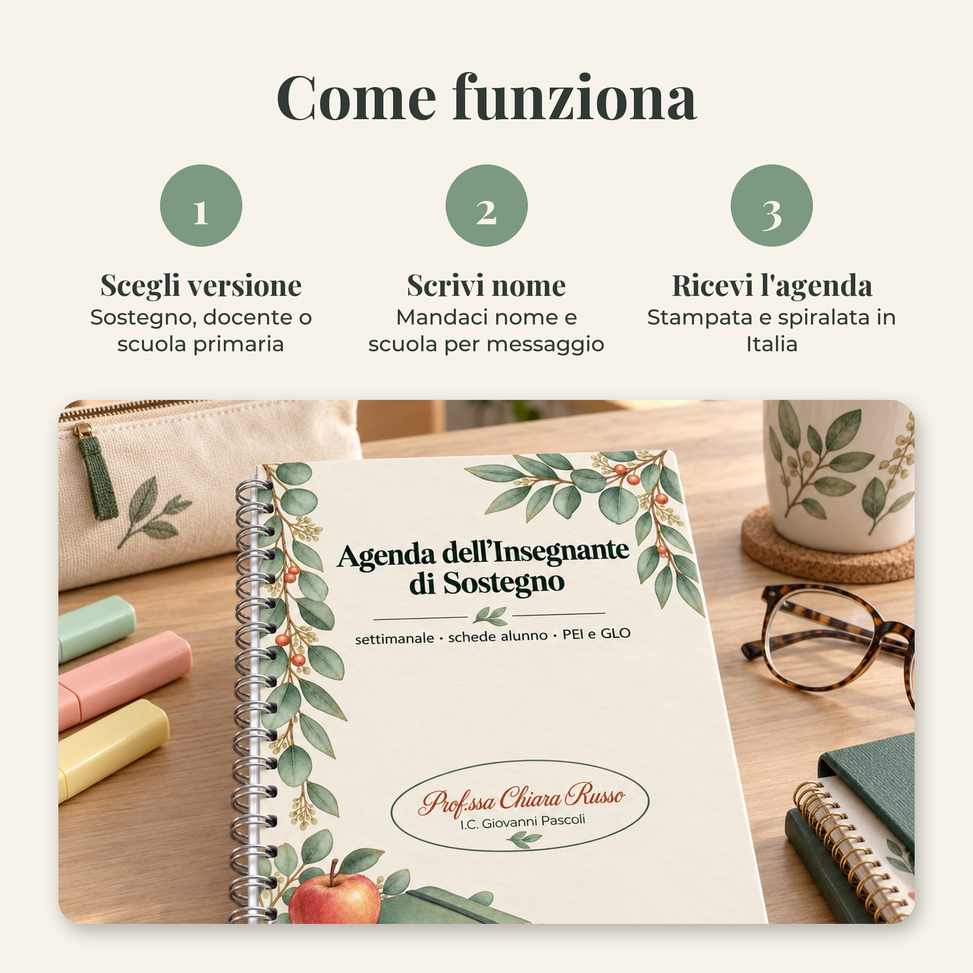 Agenda dell'Insegnante di Sostegno personalizzata A5 — 5