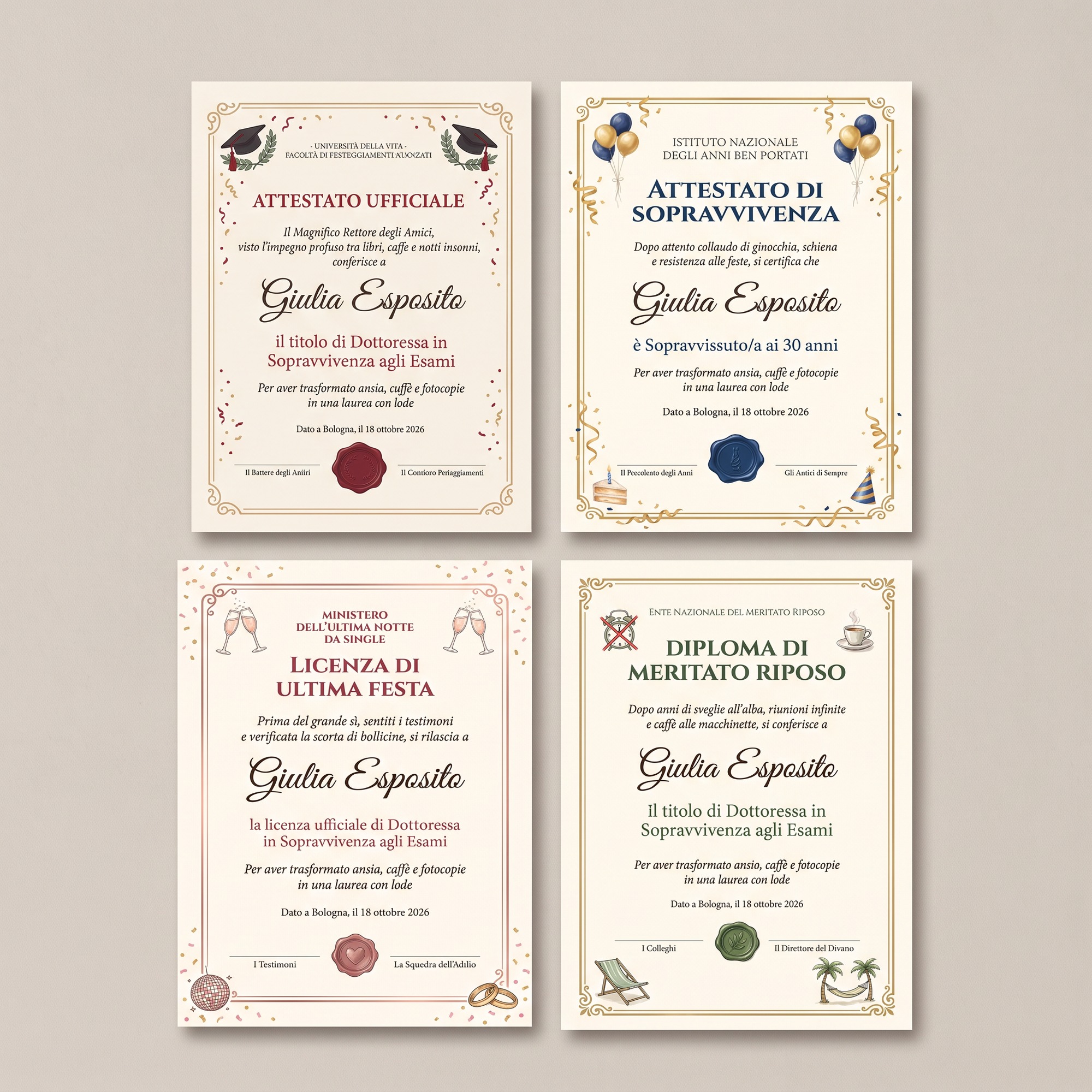 Attestato Scherzoso Personalizzato A4 — 3