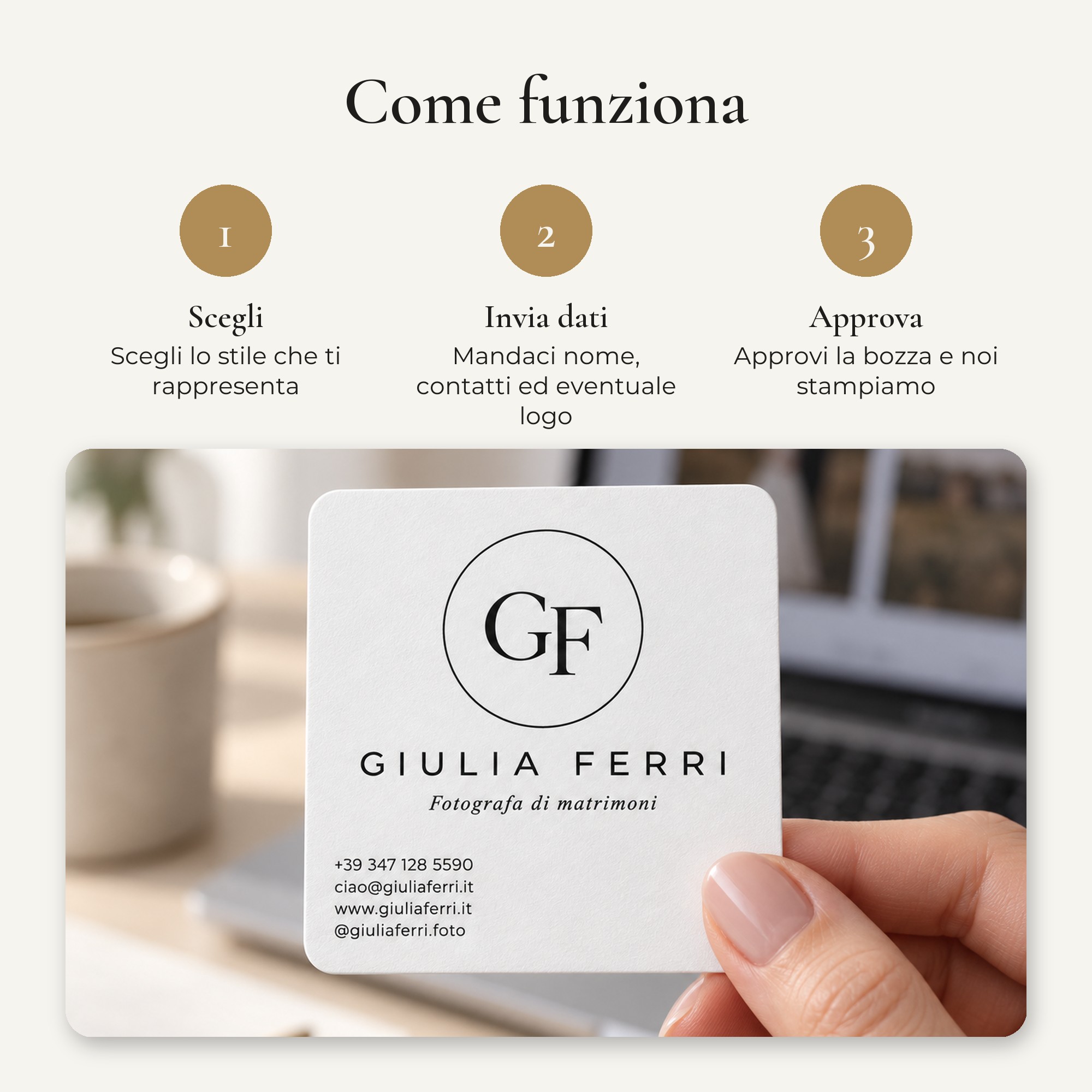 Biglietti da Visita Quadrati Minimal 55x55 mm — 6
