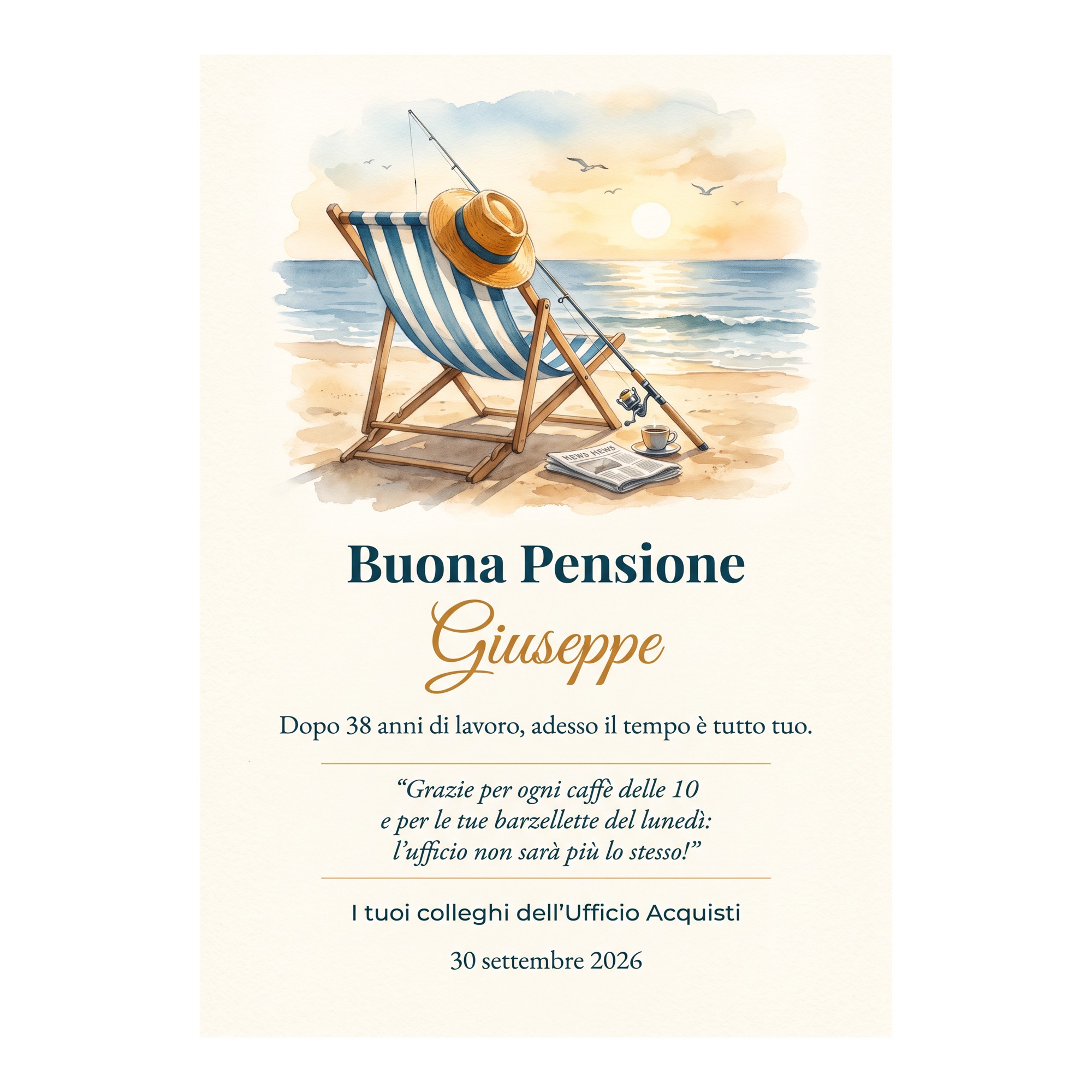 Biglietto di Auguri per la Pensione Personalizzato — 2