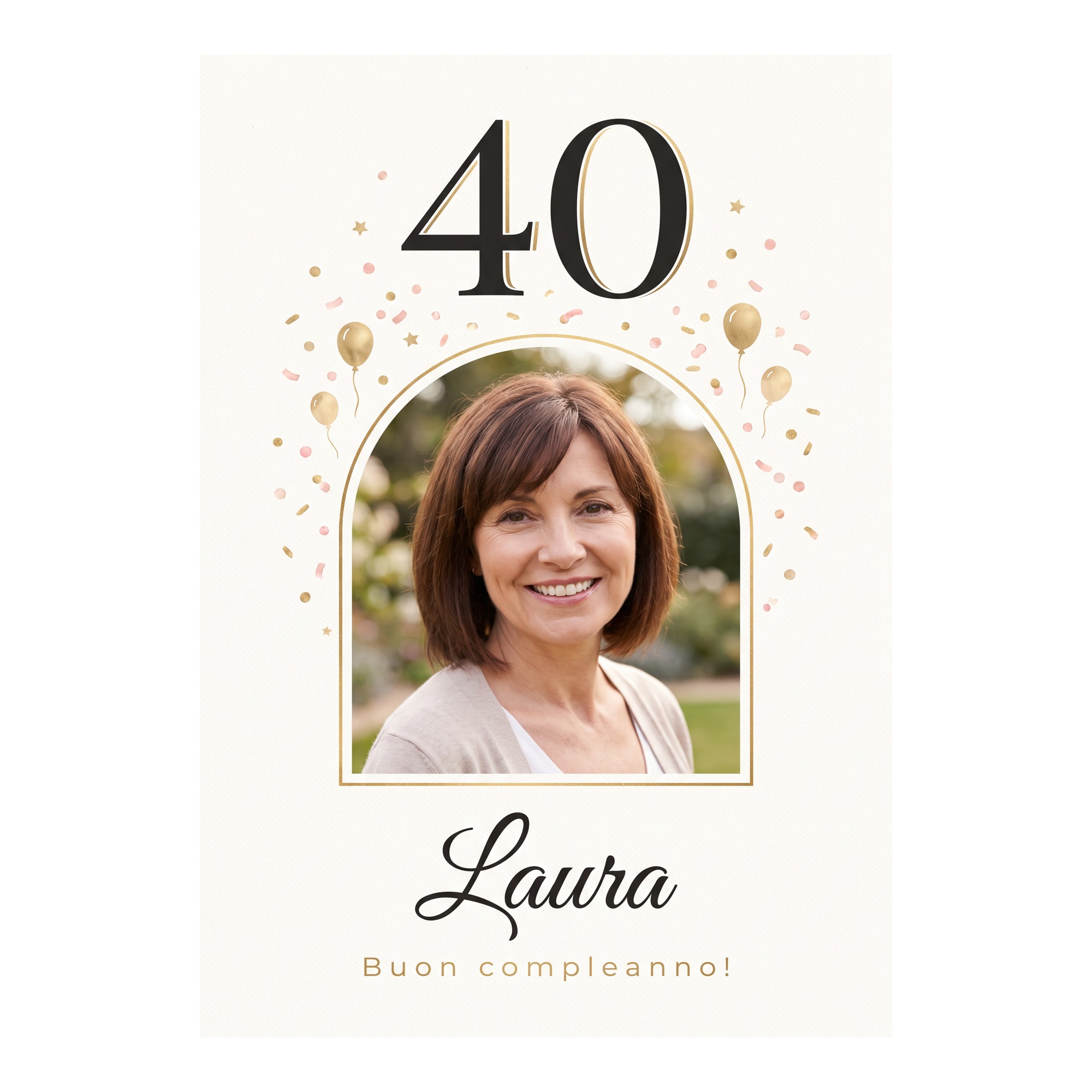 Biglietto Auguri "Traguardo" Personalizzato con Foto e Nome, 40/50/60/70 Anni — 2