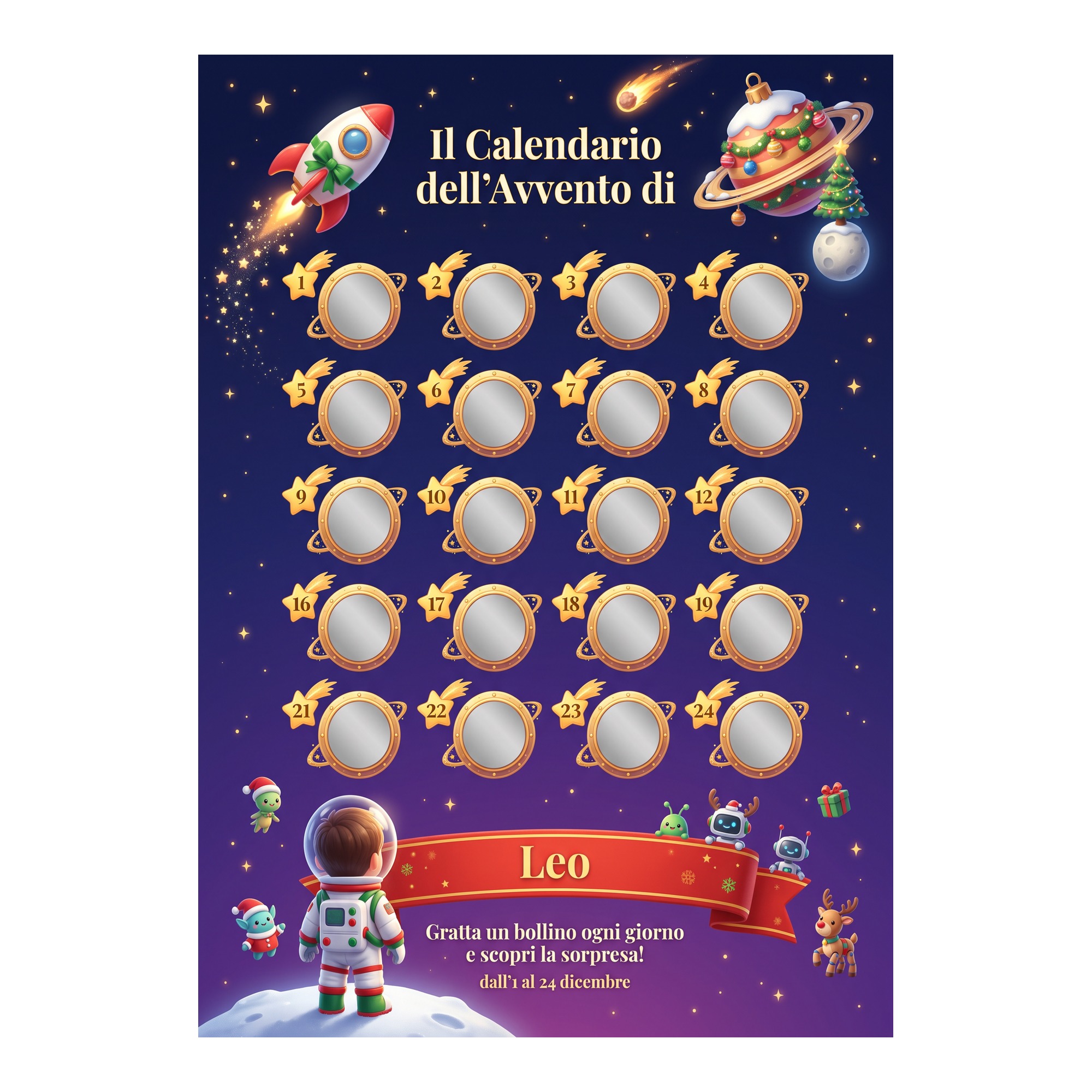 Calendario dell'Avvento Gratta e Vinci Personalizzato con Nome — 2