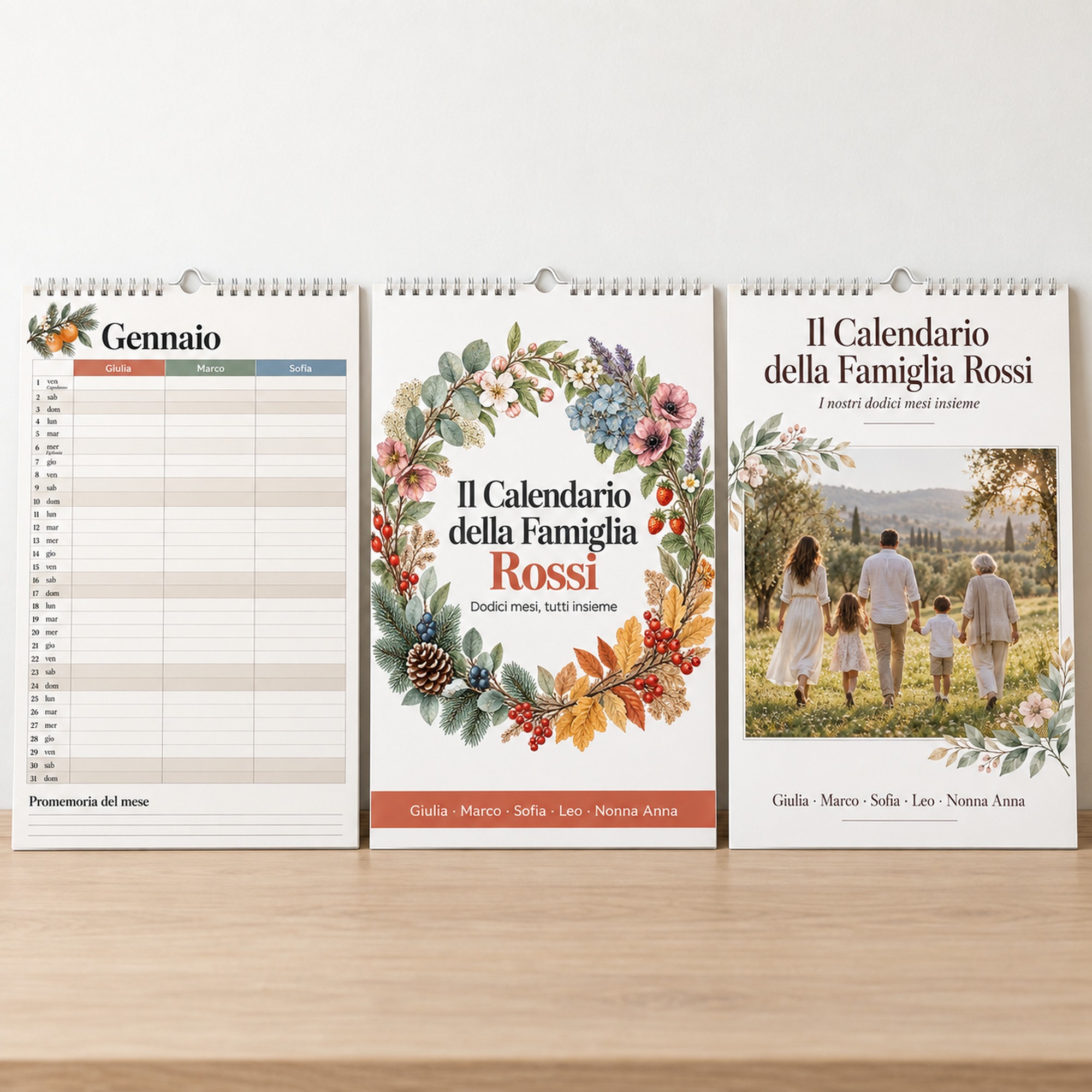 Calendario della Famiglia a Colonne da Parete, personalizzato con i nomi — 5