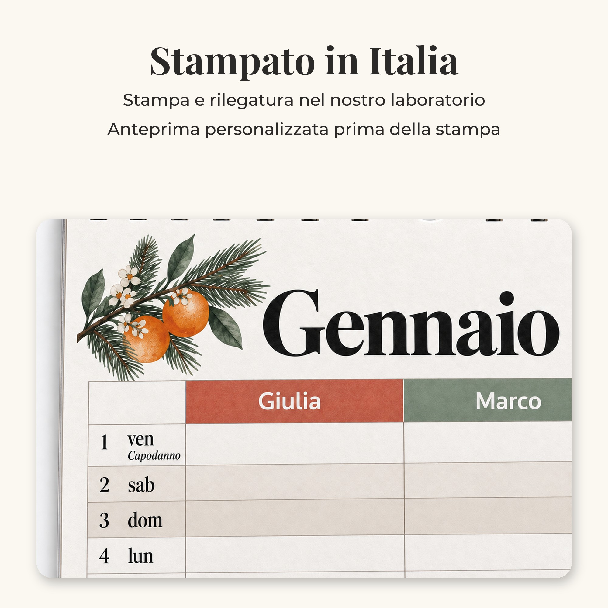 Calendario della Famiglia a Colonne da Parete, personalizzato con i nomi — 8