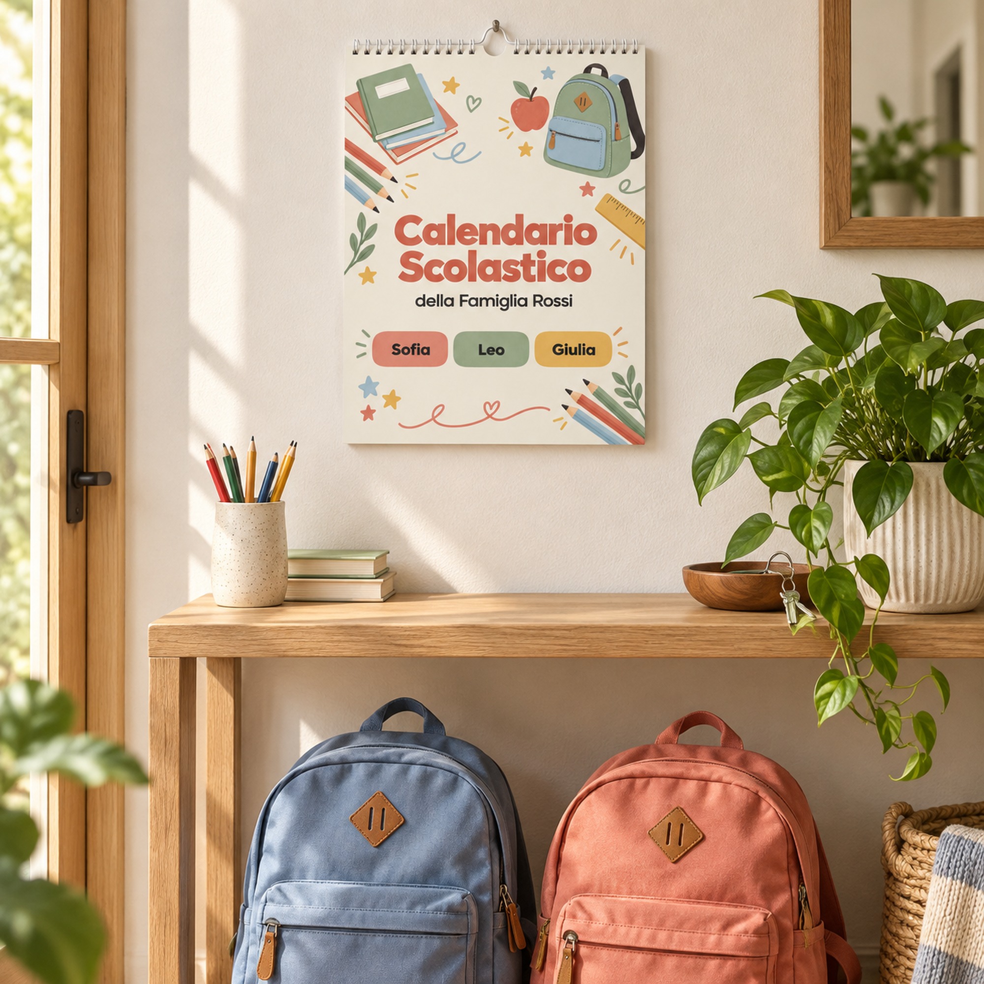 Calendario Scolastico da Muro Famiglia – colonne per ogni figlio — 3