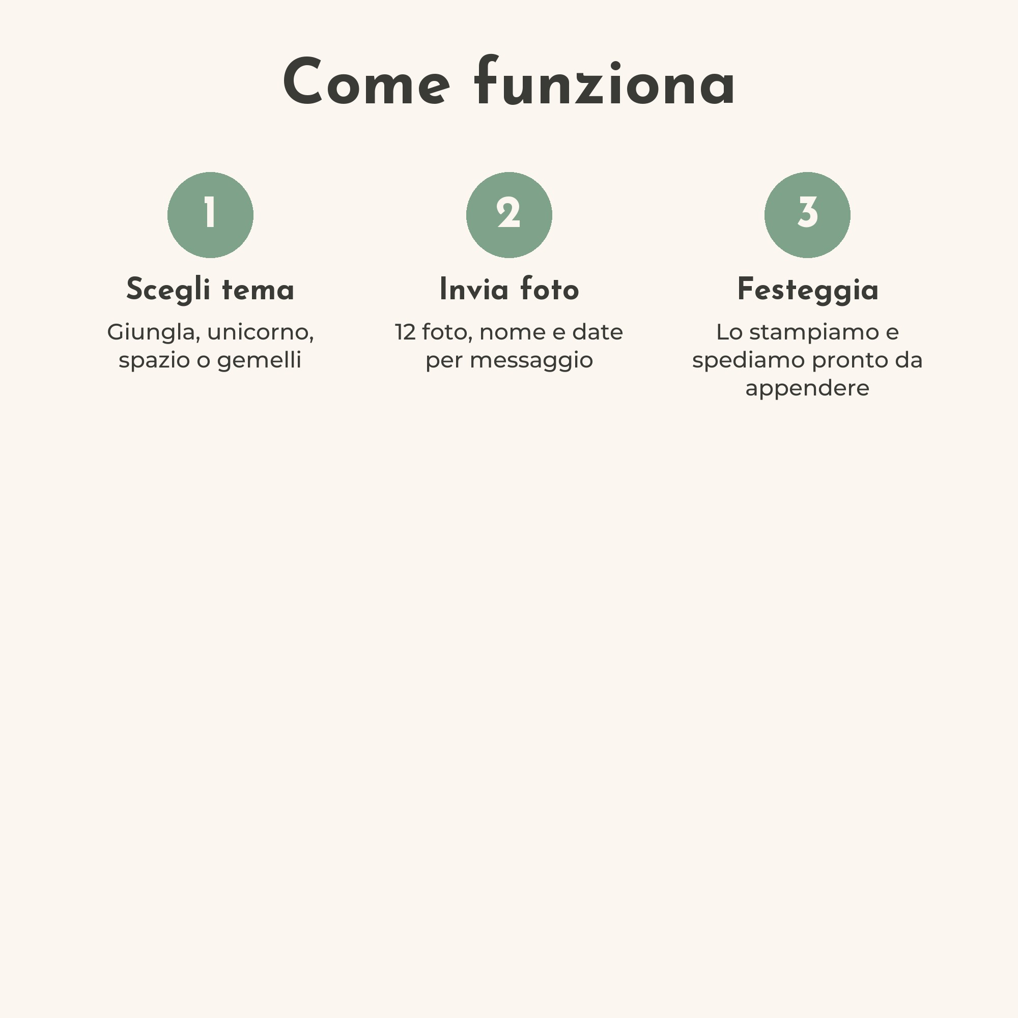 Cartellone Primo Compleanno con Foto Mensili e Nome — 4