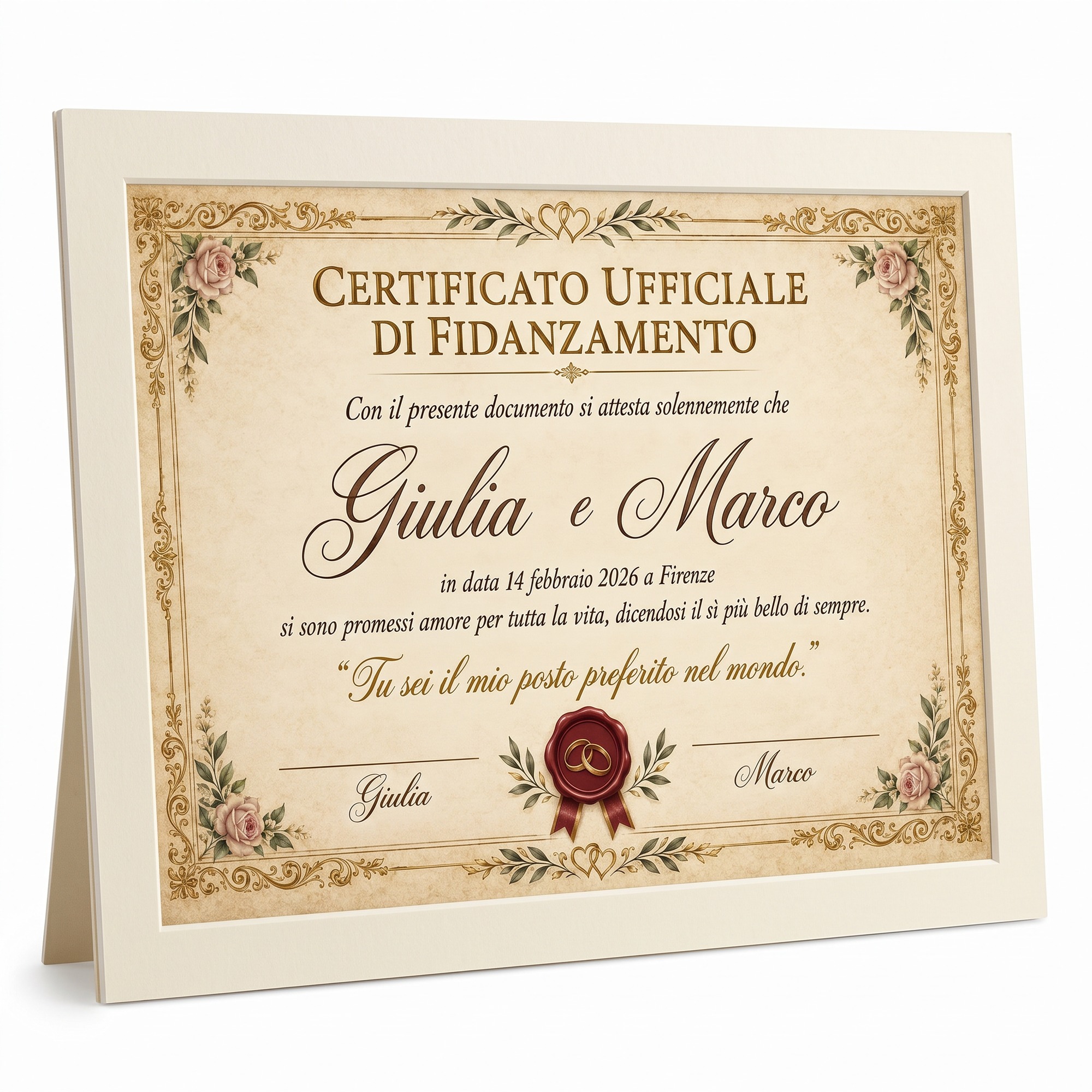 Certificato di Fidanzamento Personalizzato