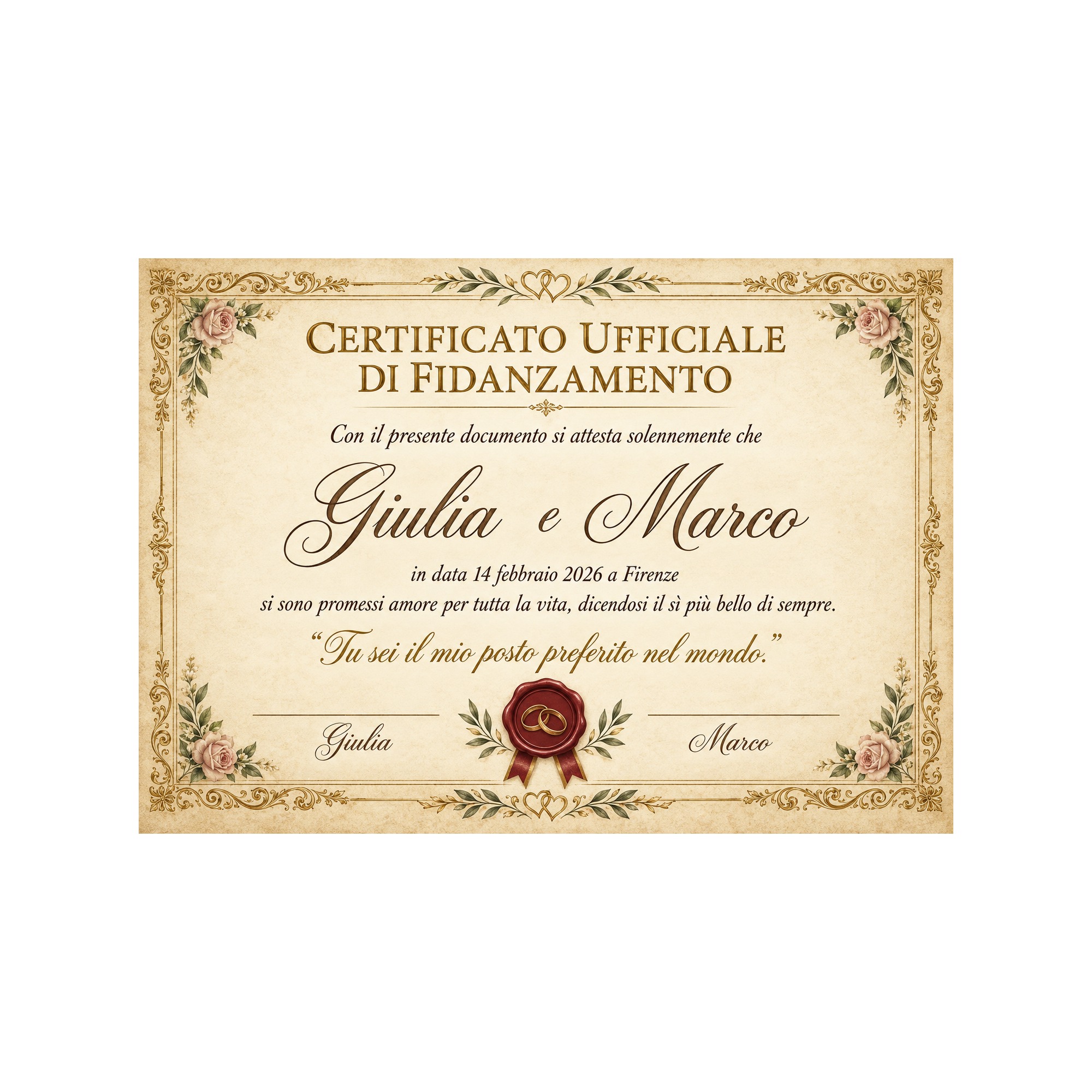 Certificato di Fidanzamento Personalizzato — 2